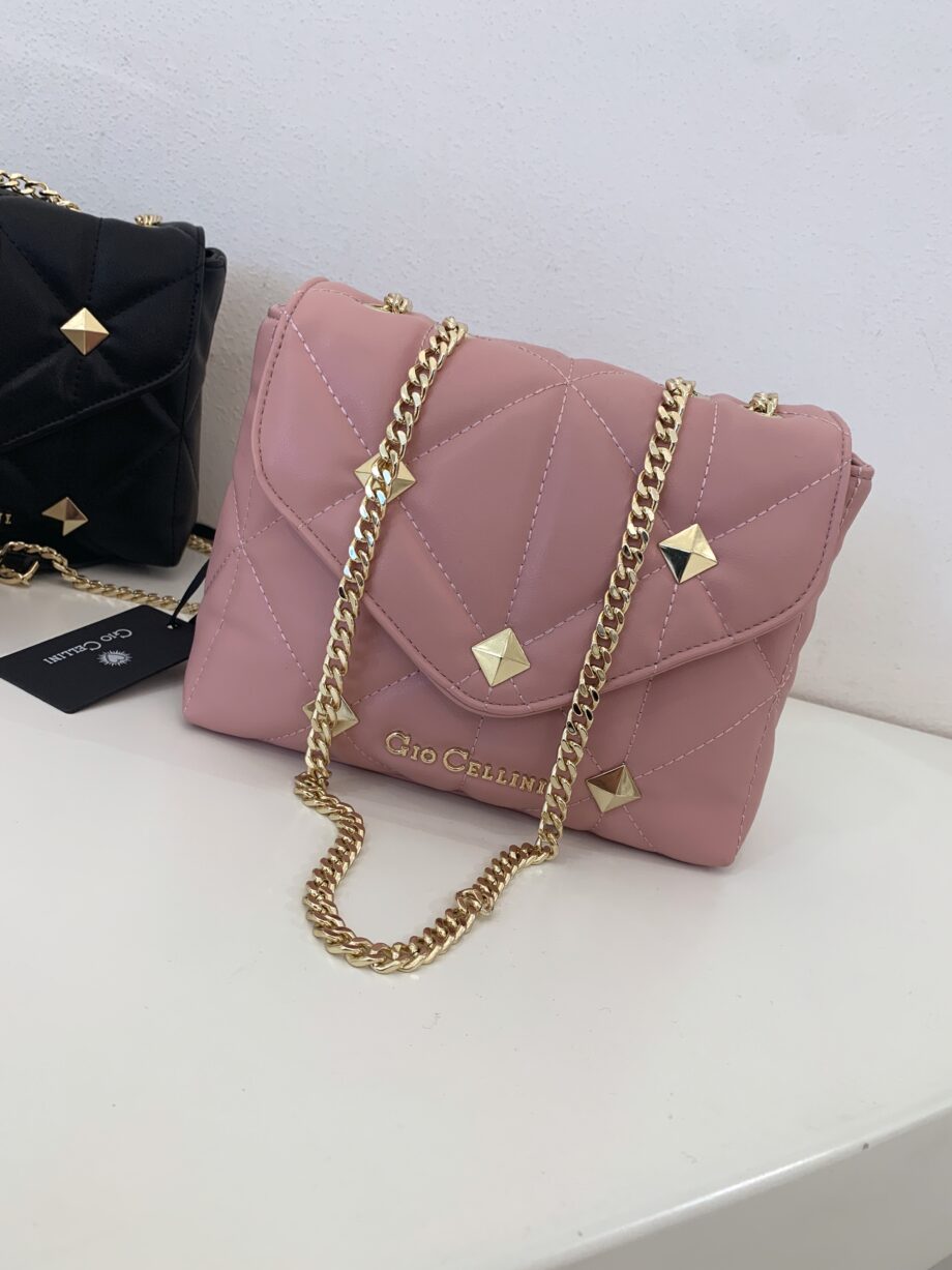 Shop Online Borsa mini Megan maxi borchie rosa Gio Cellini