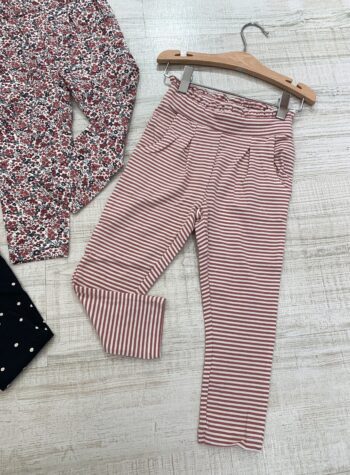 Shop Online Pantalone tuta righe rosa e bianche Name It