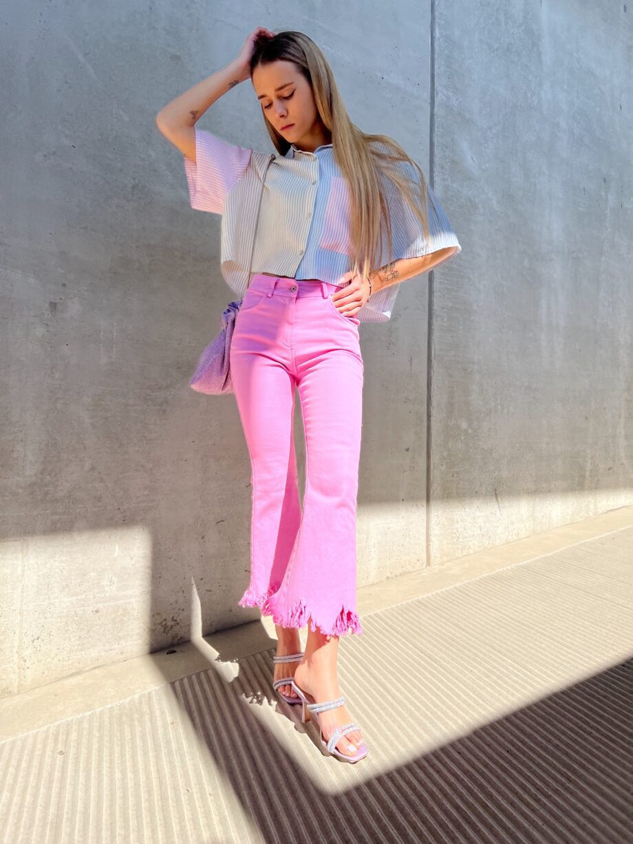 Shop Online Jeans MONNA a zampetta rosa Odì Odì