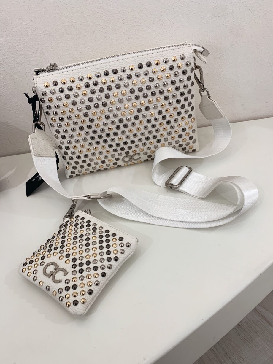 Shop Online Borsa Zoe all studs bianca Gio Cellini