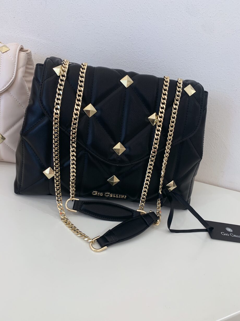 Shop Online Borsa Megan maxi borchie nera Gio Cellini