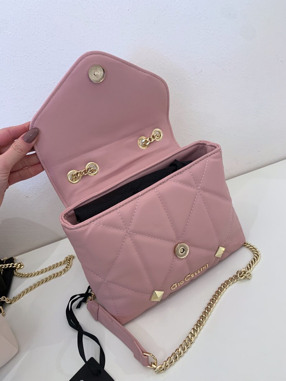 Shop Online Borsa mini Megan maxi borchie rosa Gio Cellini