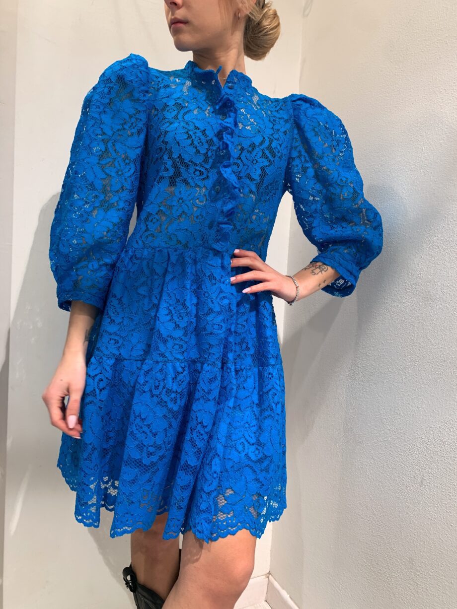 Shop Online Vestito corto in pizzo bluette So Allure