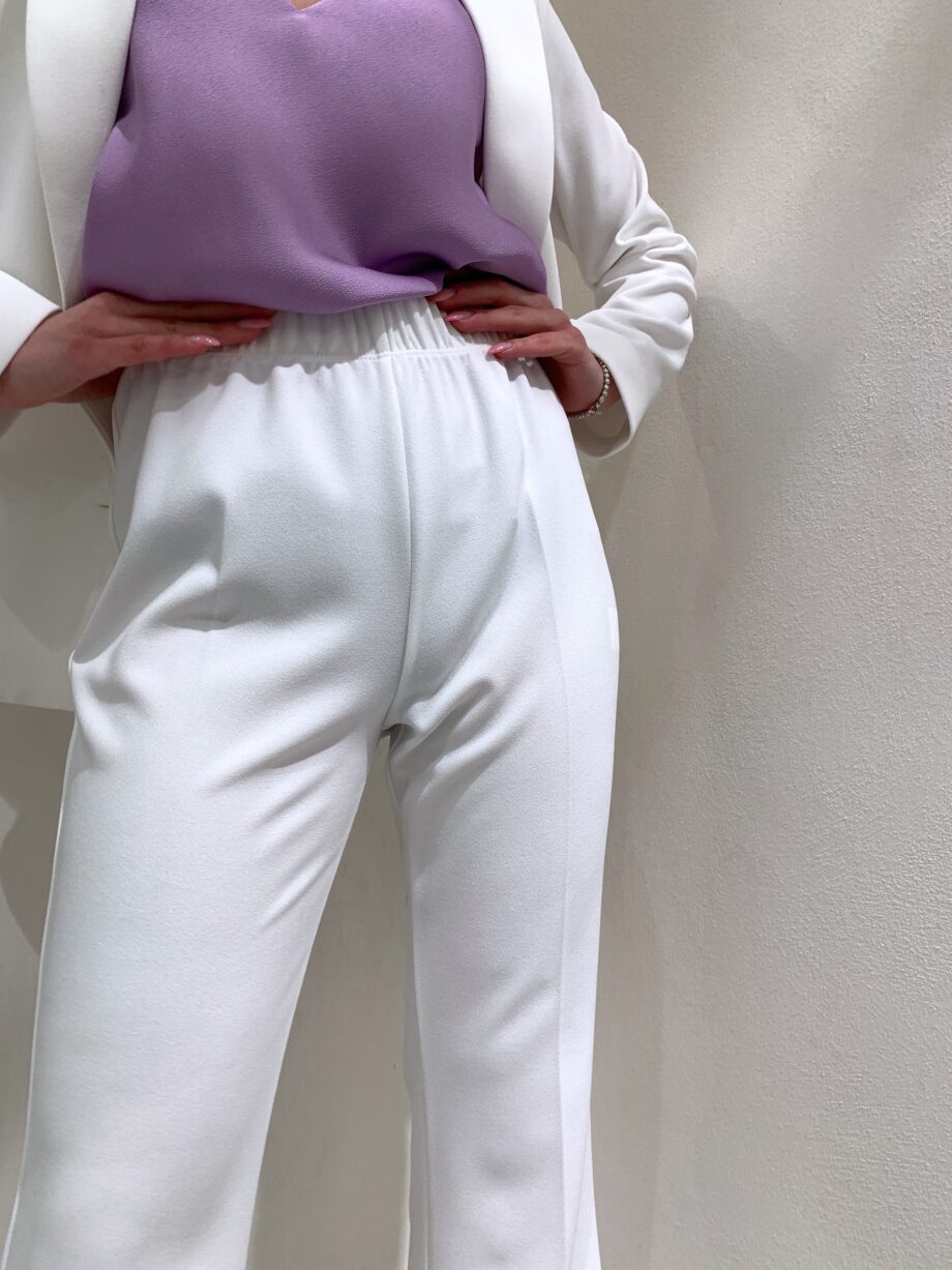 Shop Online Pantalone a zampa elasticizzato bianco Vicolo
