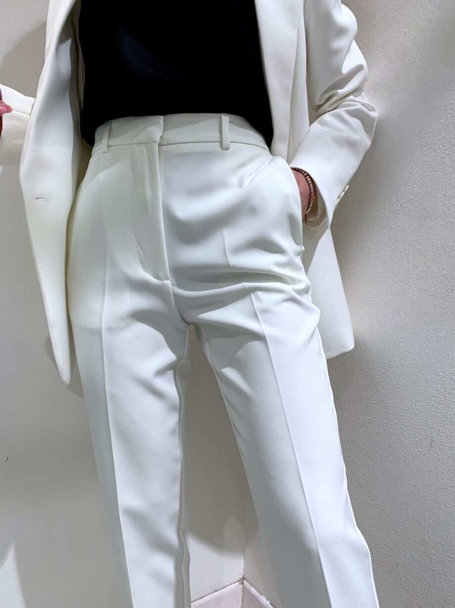 Shop Online Pantalone a sigaretta piega bianco Vicolo