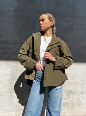 Shop Online Trench corto oversize verde militare Vicolo