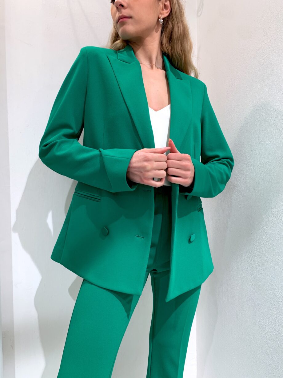 Shop Online Blazer doppiopetto verde revers raso Vicolo