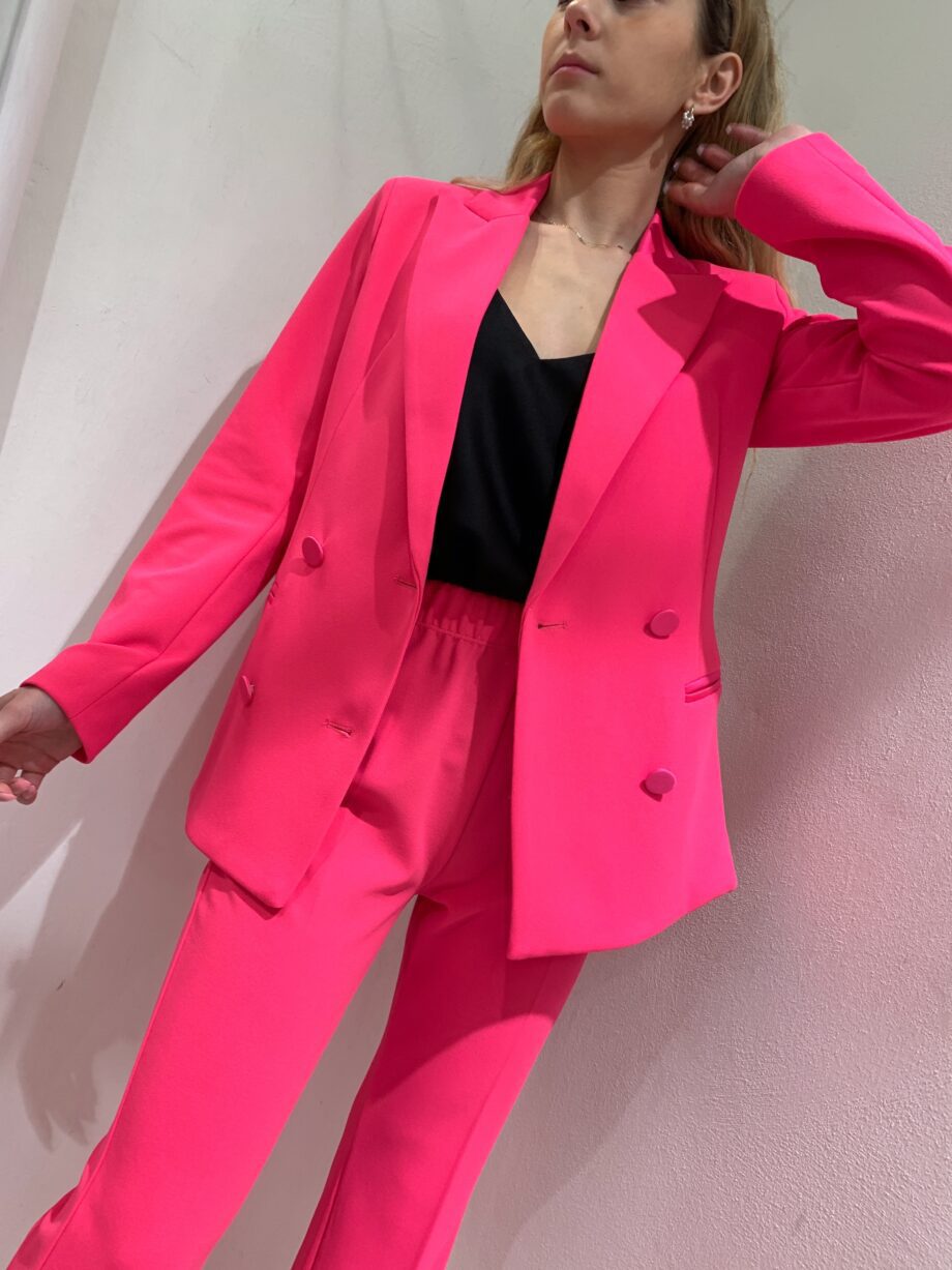 Shop Online Pantalone a zampa elasticizzato fucsia Vicolo