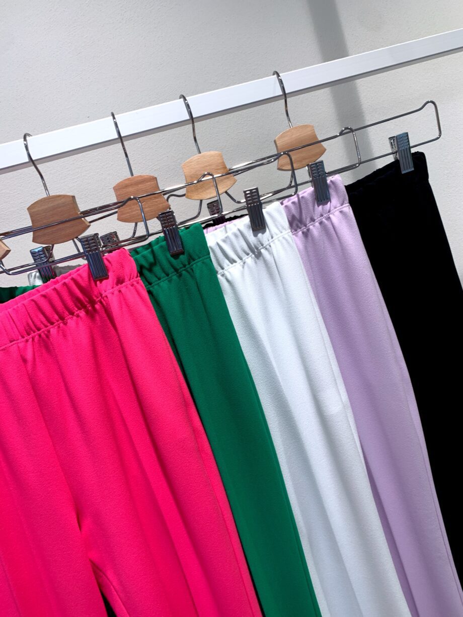 Shop Online Pantalone a zampa elasticizzato verde Vicolo