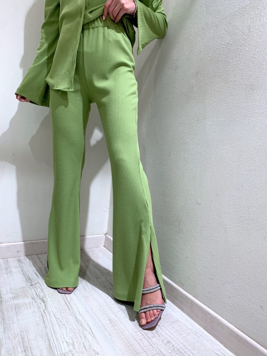 Shop Online Pantalone in maglia verde lime a coste Have One