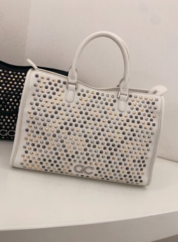 Shop Online Bauletto Maya all studs bianco Gio Cellini