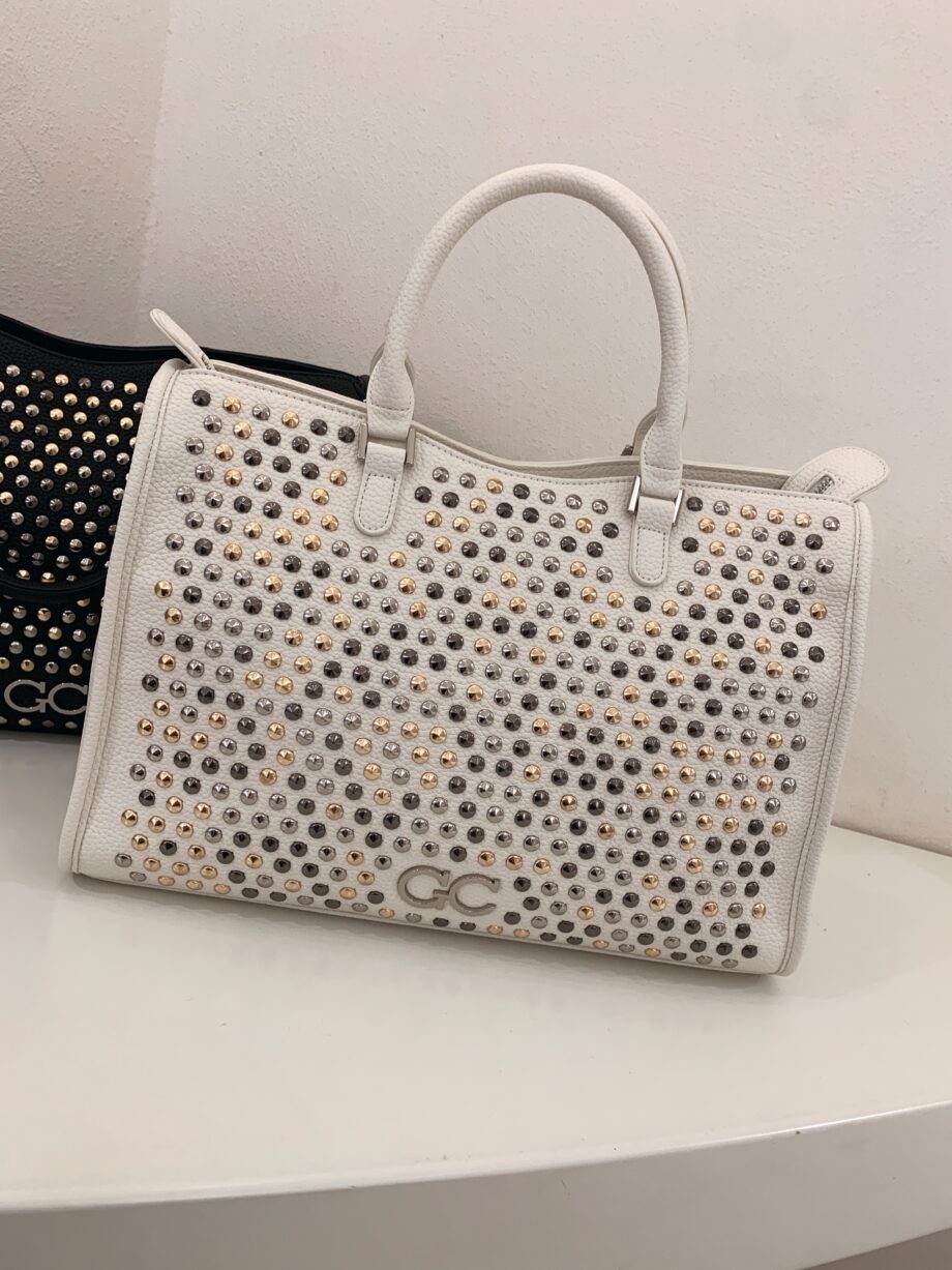 Shop Online Bauletto Maya all studs bianco Gio Cellini