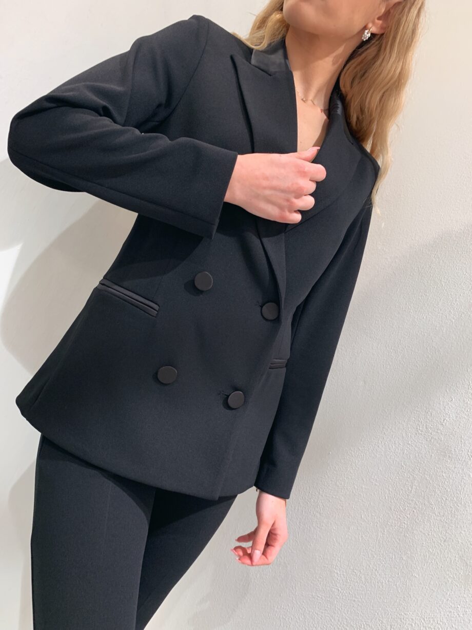 Shop Online Blazer doppiopetto nero revers raso Vicolo