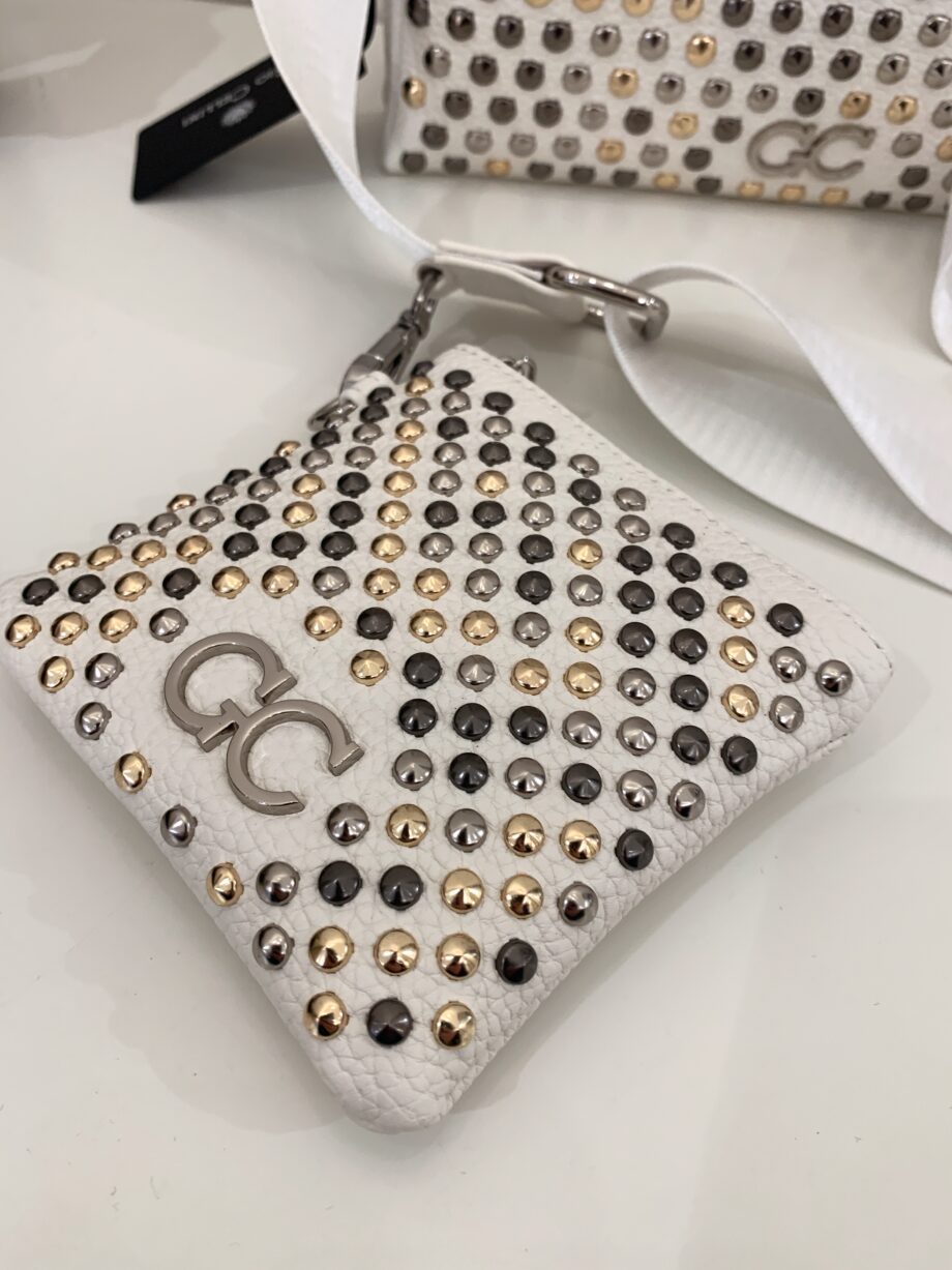 Shop Online Borsa Zoe all studs bianca Gio Cellini