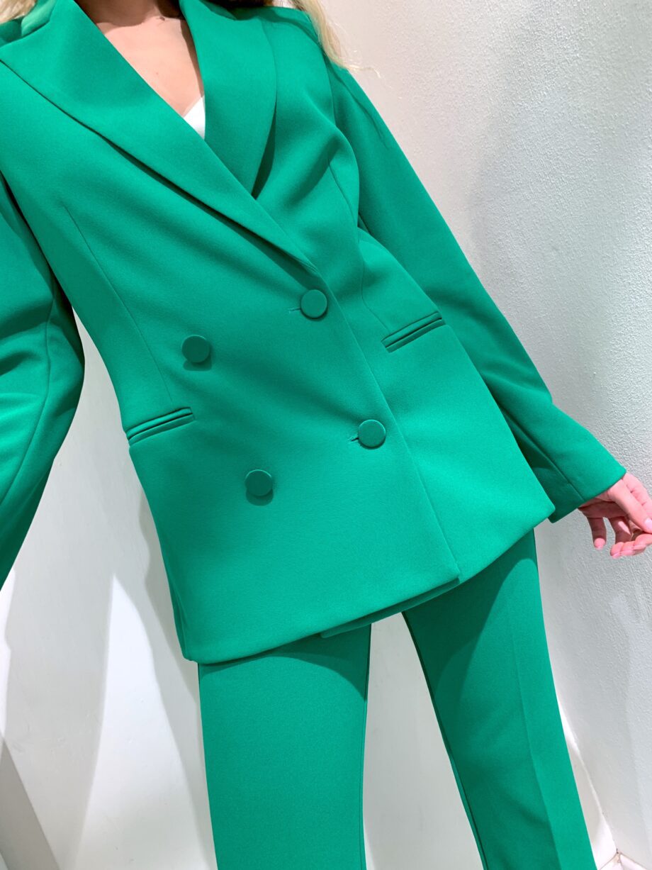 Shop Online Blazer doppiopetto verde revers raso Vicolo