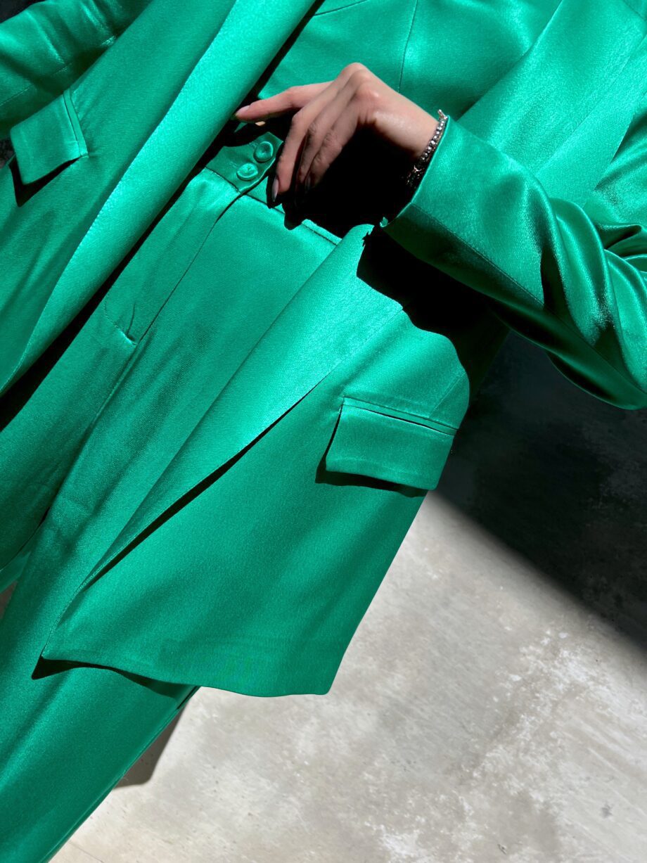 Shop Online Blazer aperto in raso verde smeraldo So Allure