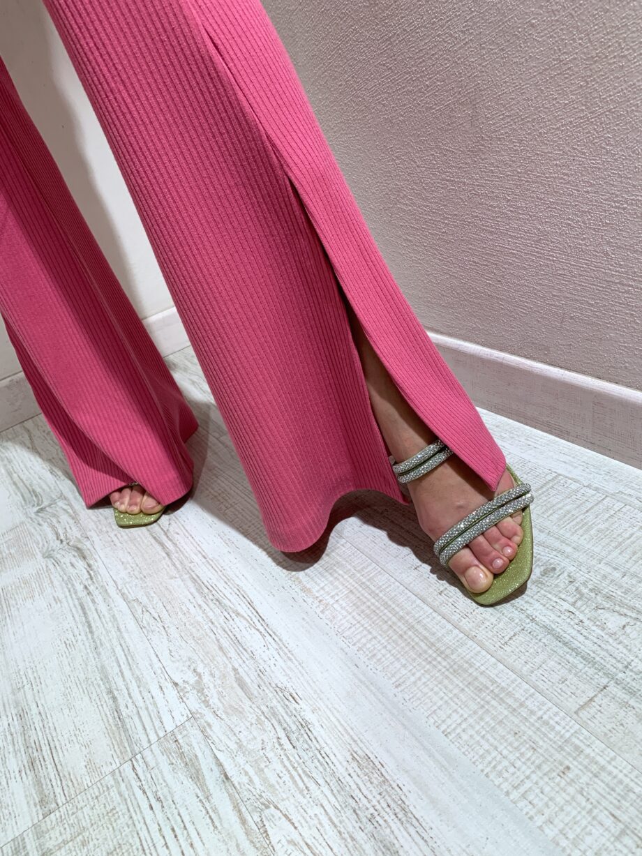 Shop Online Pantalone in maglia fucsia a coste Have One