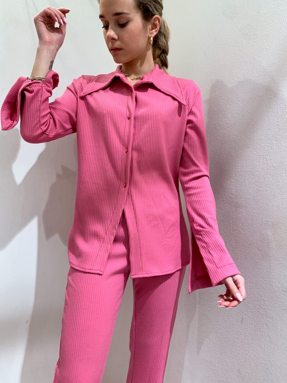 Shop Online Camicia in maglia fucsia a costine Have One