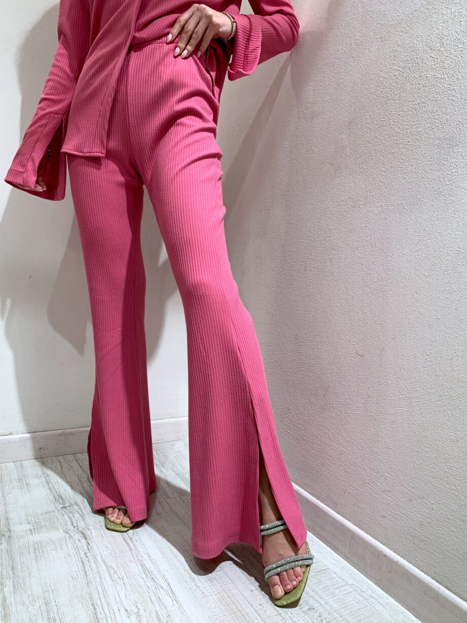 Shop Online Pantalone in maglia fucsia a coste Have One