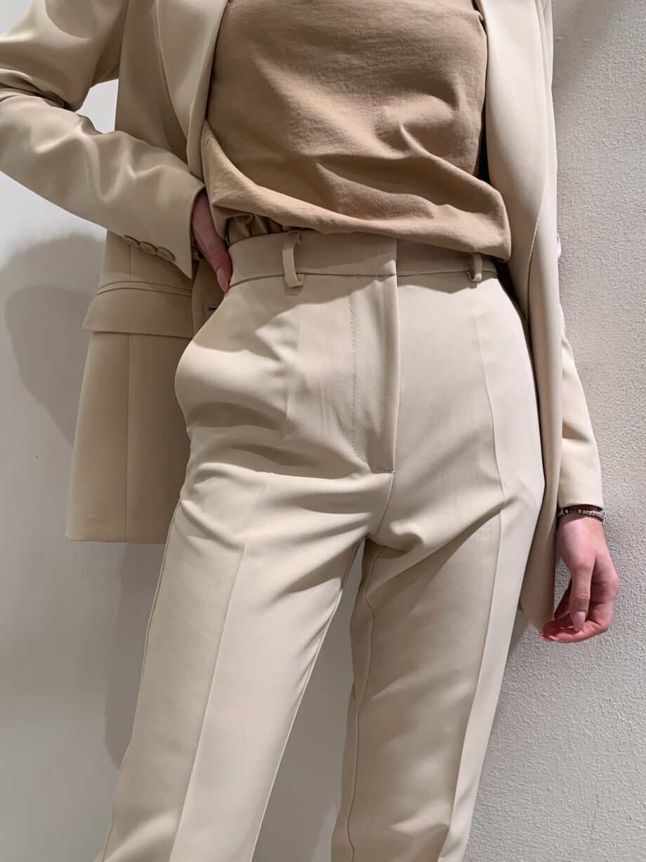 Shop Online Pantalone a sigaretta piega beige Vicolo