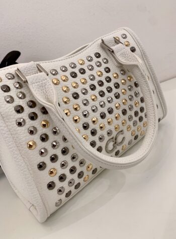 Shop Online Bauletto mini Maya all studs bianco Gio Cellini