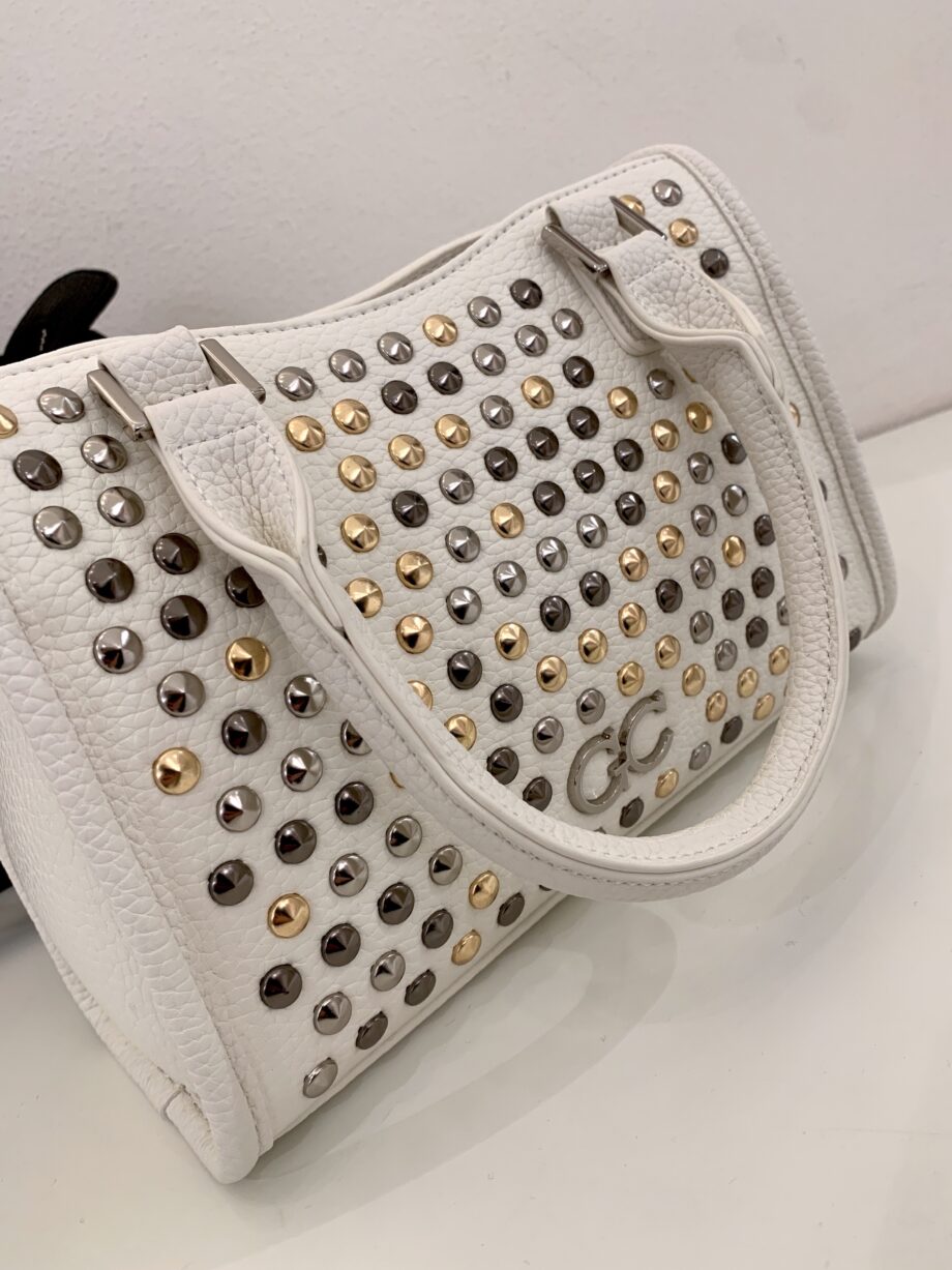 Shop Online Bauletto mini Maya all studs bianco Gio Cellini