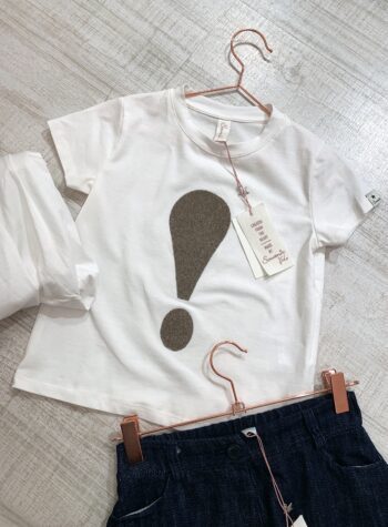 Shop Online T-shirt bianca con punto esclamativo Souvenir Kids