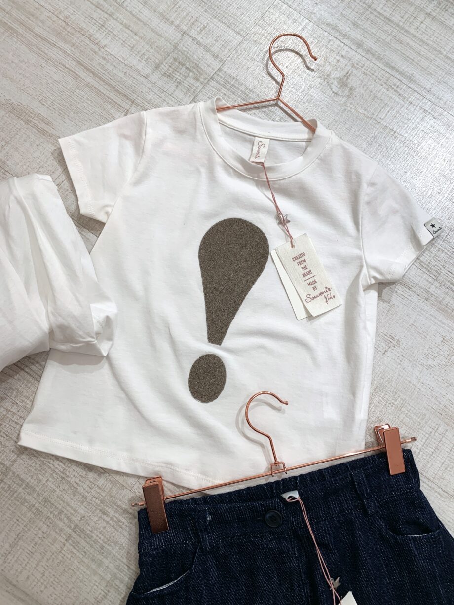 Shop Online T-shirt bianca con punto esclamativo Souvenir Kids