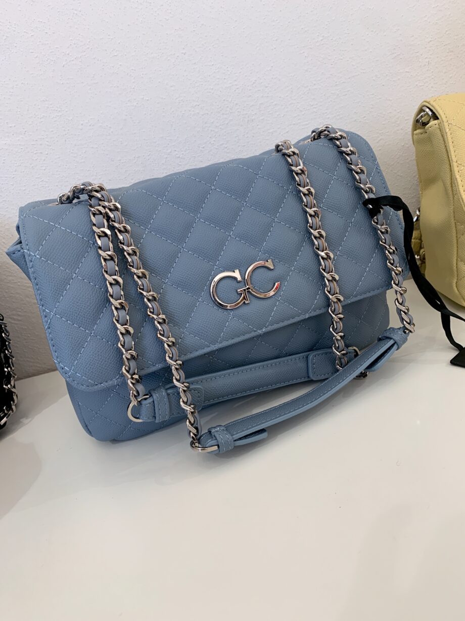 Shop Online Borsa Rebecca matelassé azzurra Gio Cellini