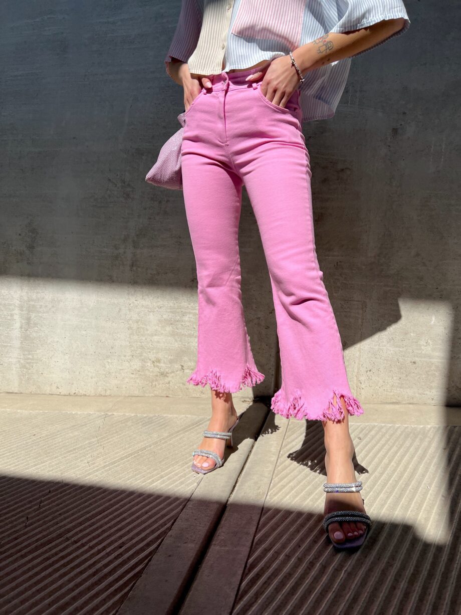 Shop Online Jeans MONNA a zampetta rosa Odì Odì