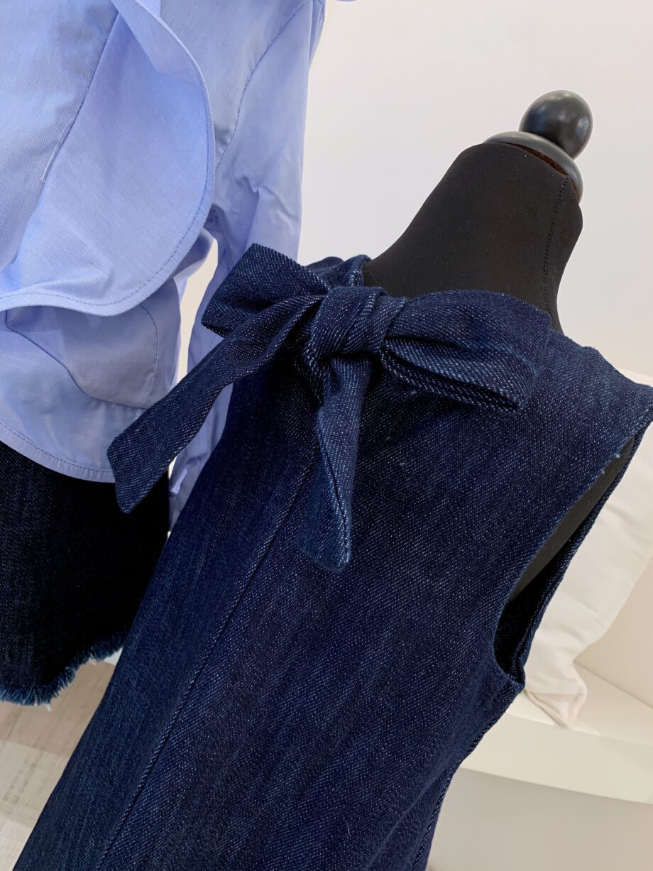 Shop Online Vestito in jeans morbido con fiocco dietro Souvenir Kids