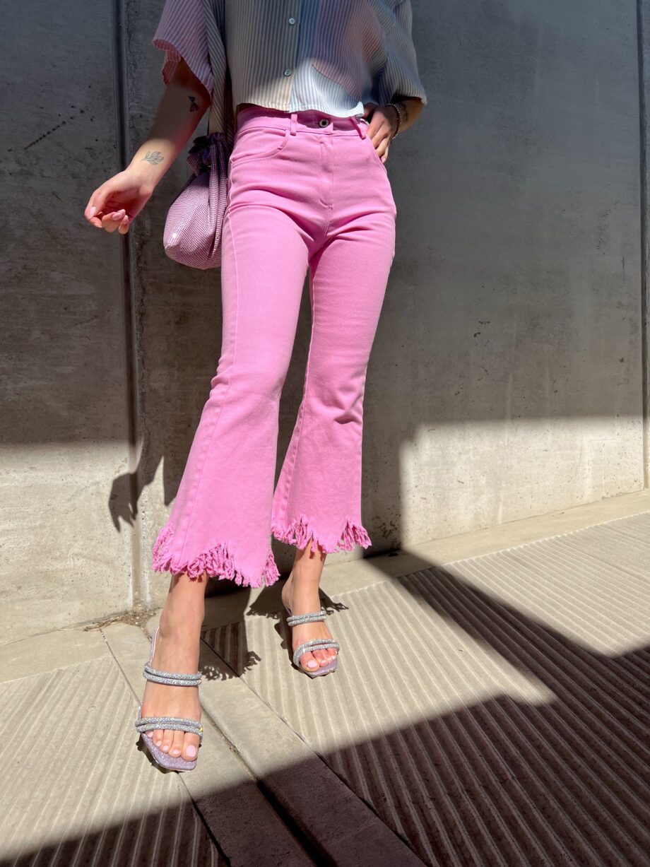 Shop Online Jeans MONNA a zampetta rosa Odì Odì