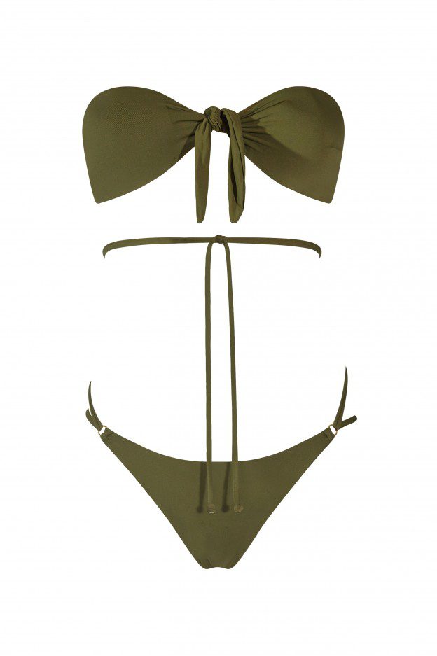 Shop Online Bikini Emma verde militare a costine Matinée
