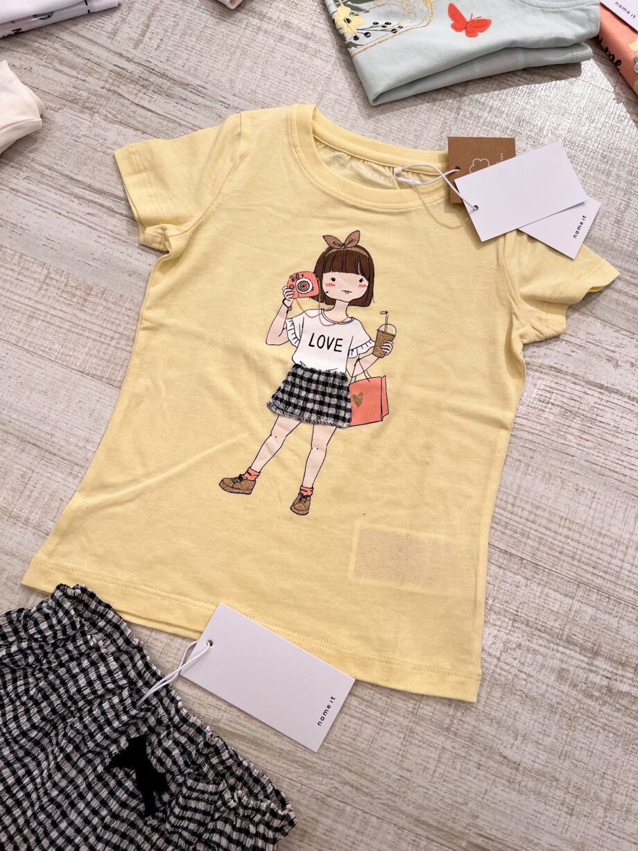 Shop Online T-shirt gialla con stampa bambina Name It