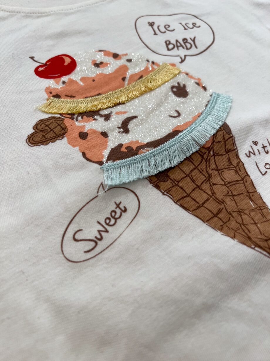 Shop Online T-shirt bianca con stampa gelato Name It