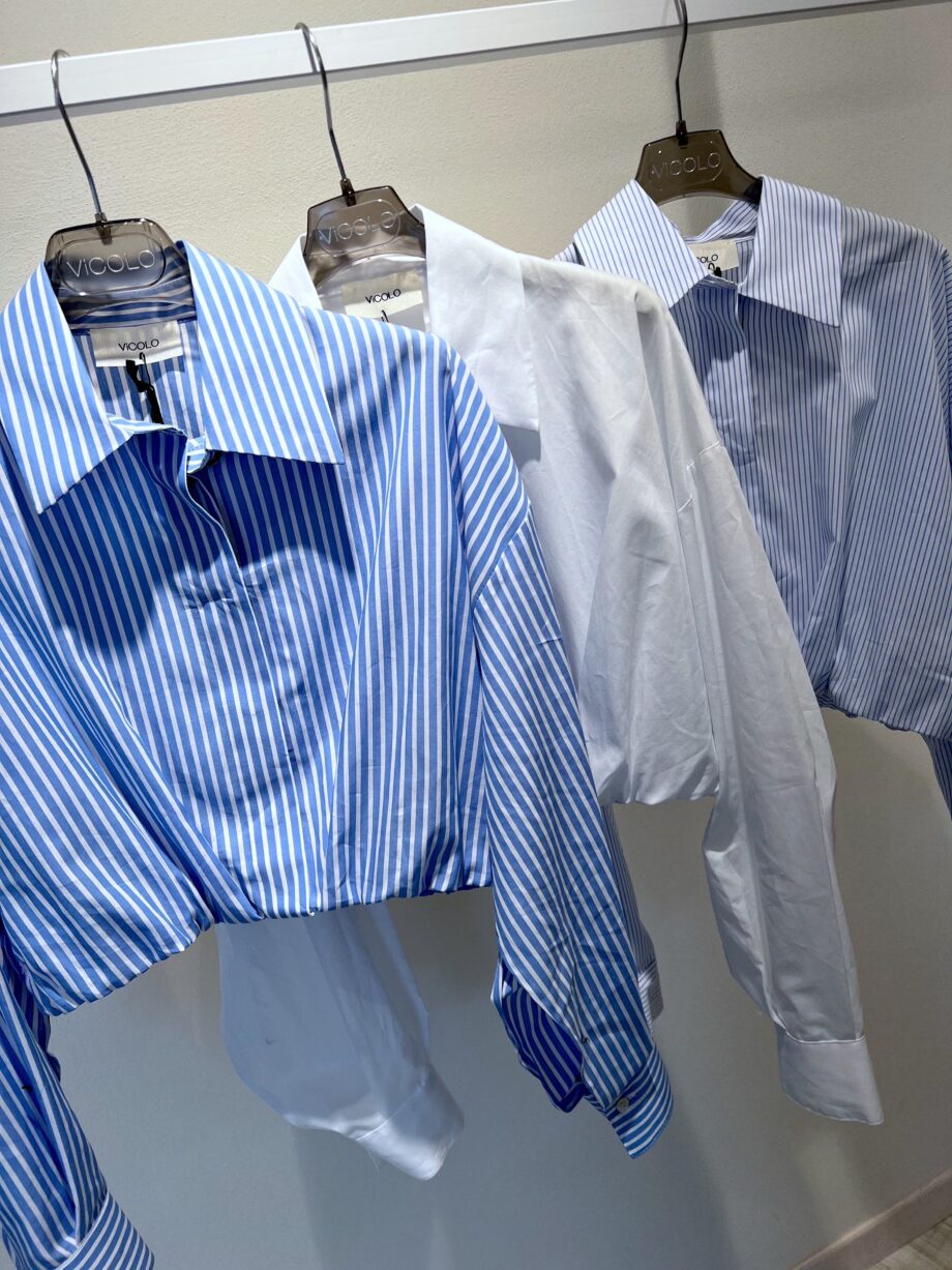 Shop Online Camicia crop bianca con elastico Vicolo