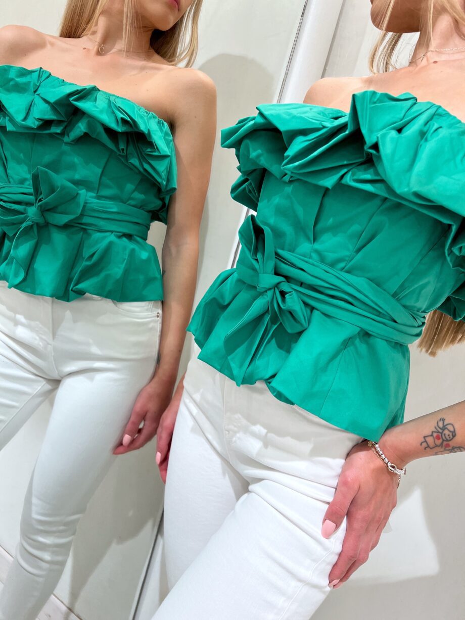 Shop Online Top corsetto con nastro verde Kontatto