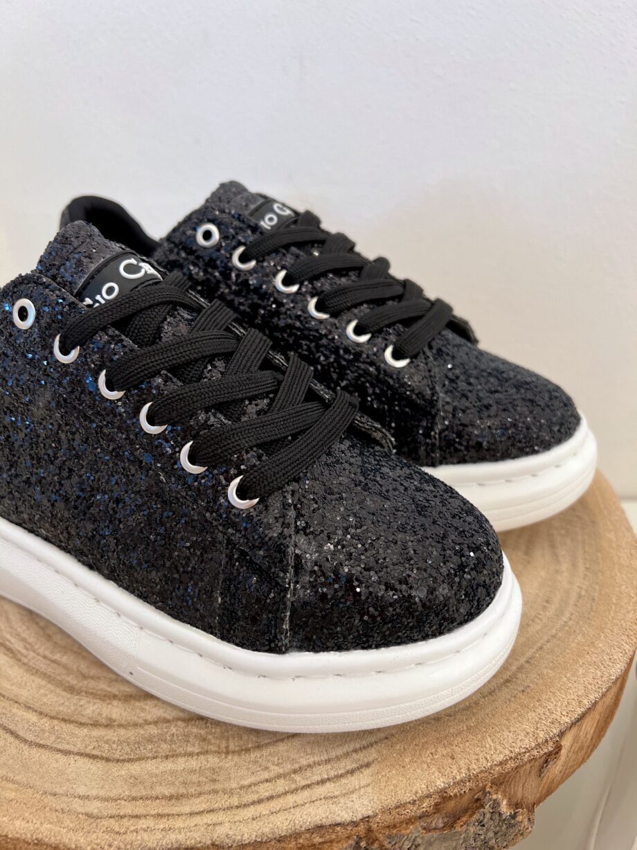 Shop Online Sneakers glitter nere Gio Cellini