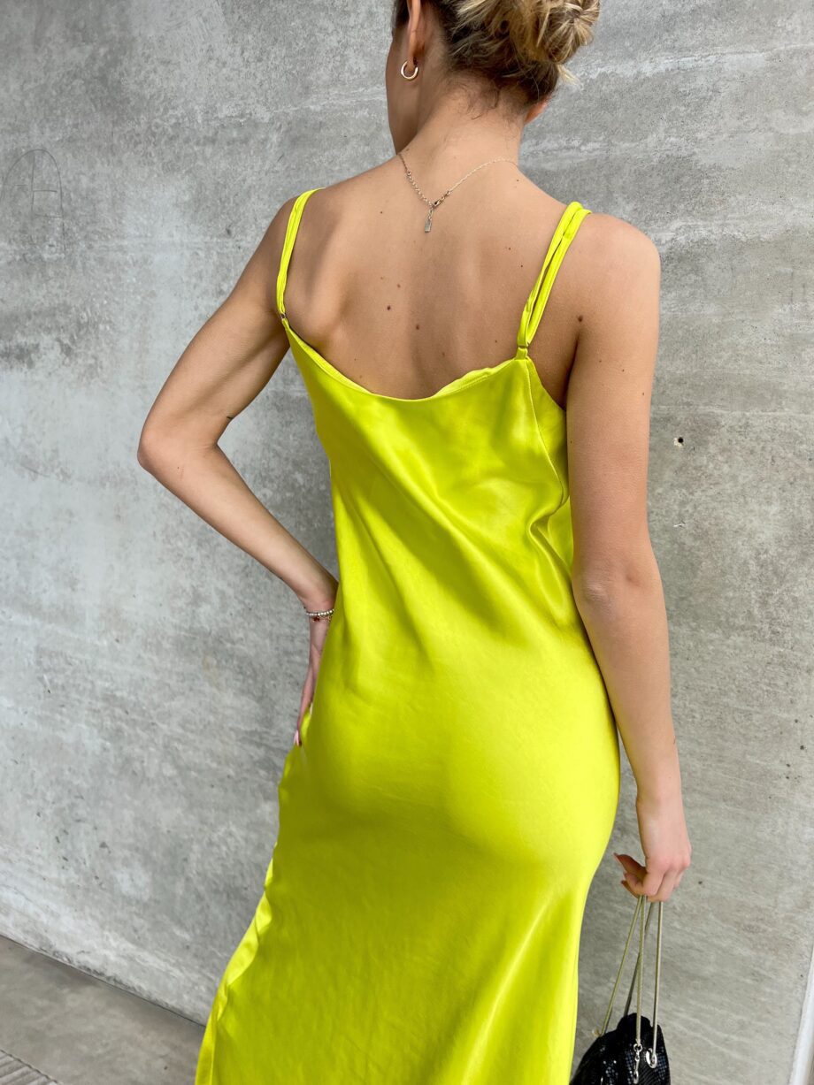 Shop Online Vestito lungo in raso lime Kontatto