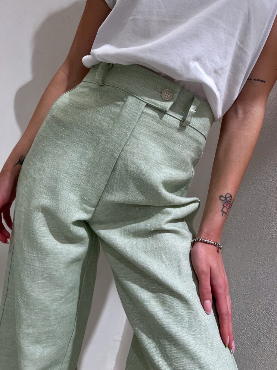 Shop Online Pantalone palazzo in lino menta Have One