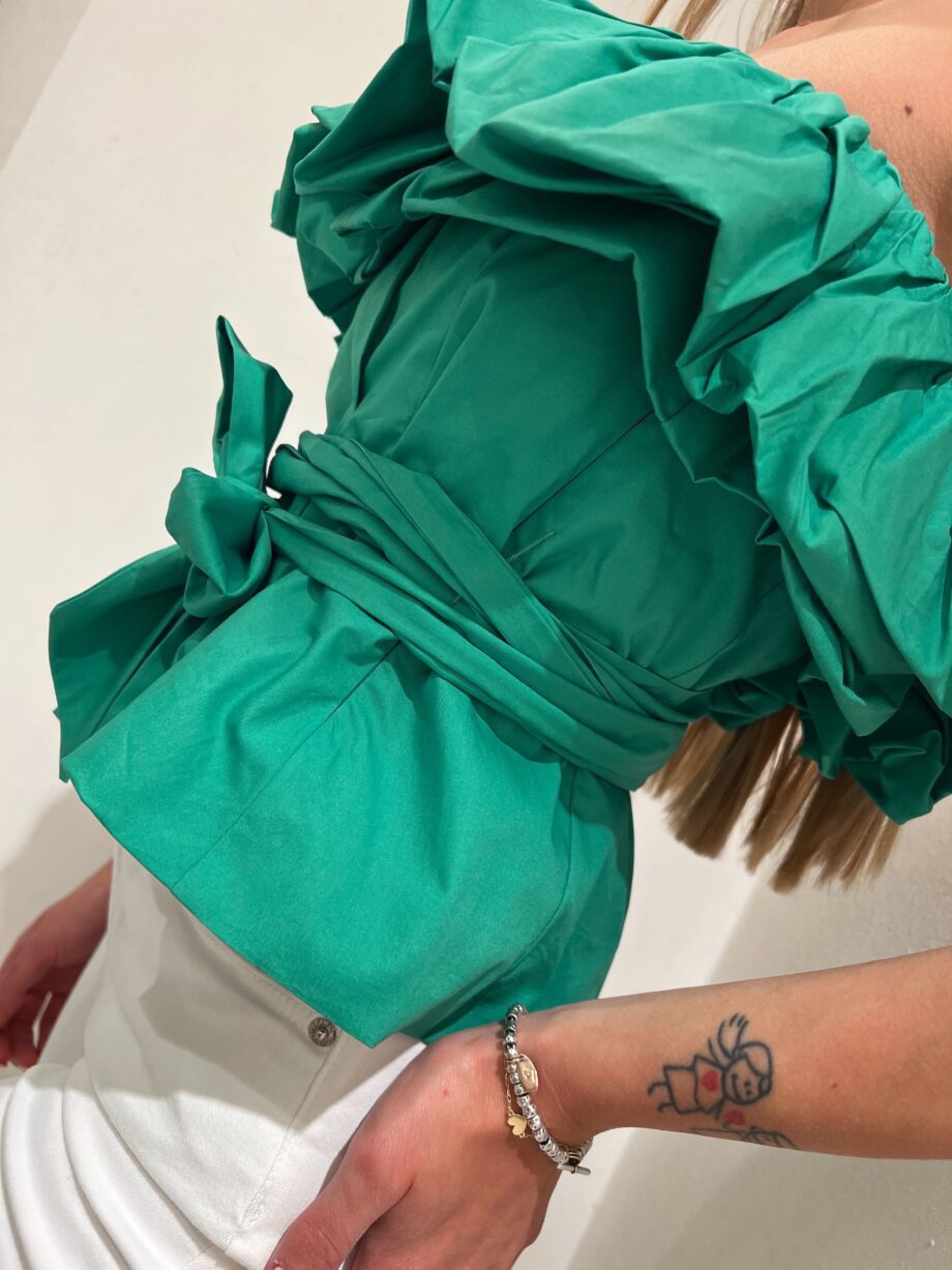 Shop Online Top corsetto con nastro verde Kontatto