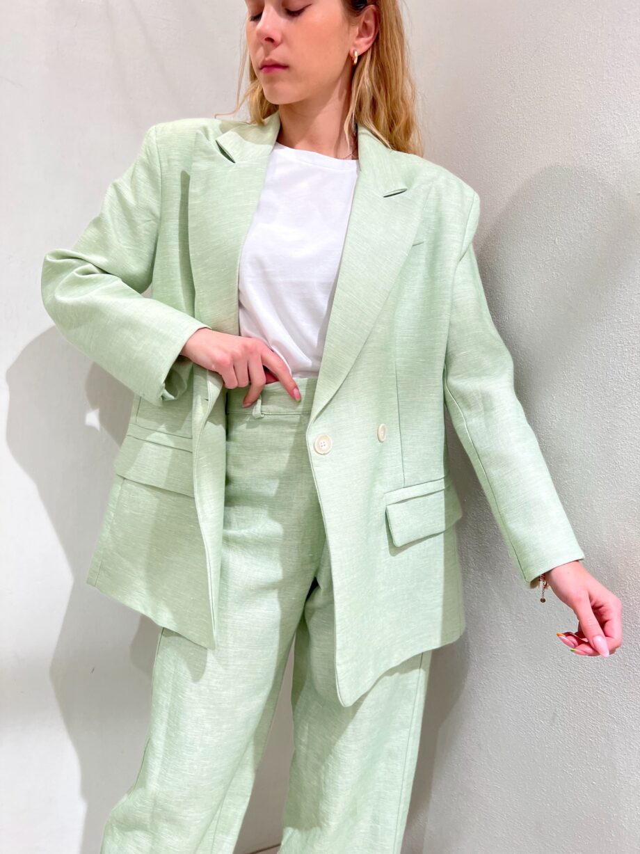 Shop Online Blazer over monopetto in lino menta Have One