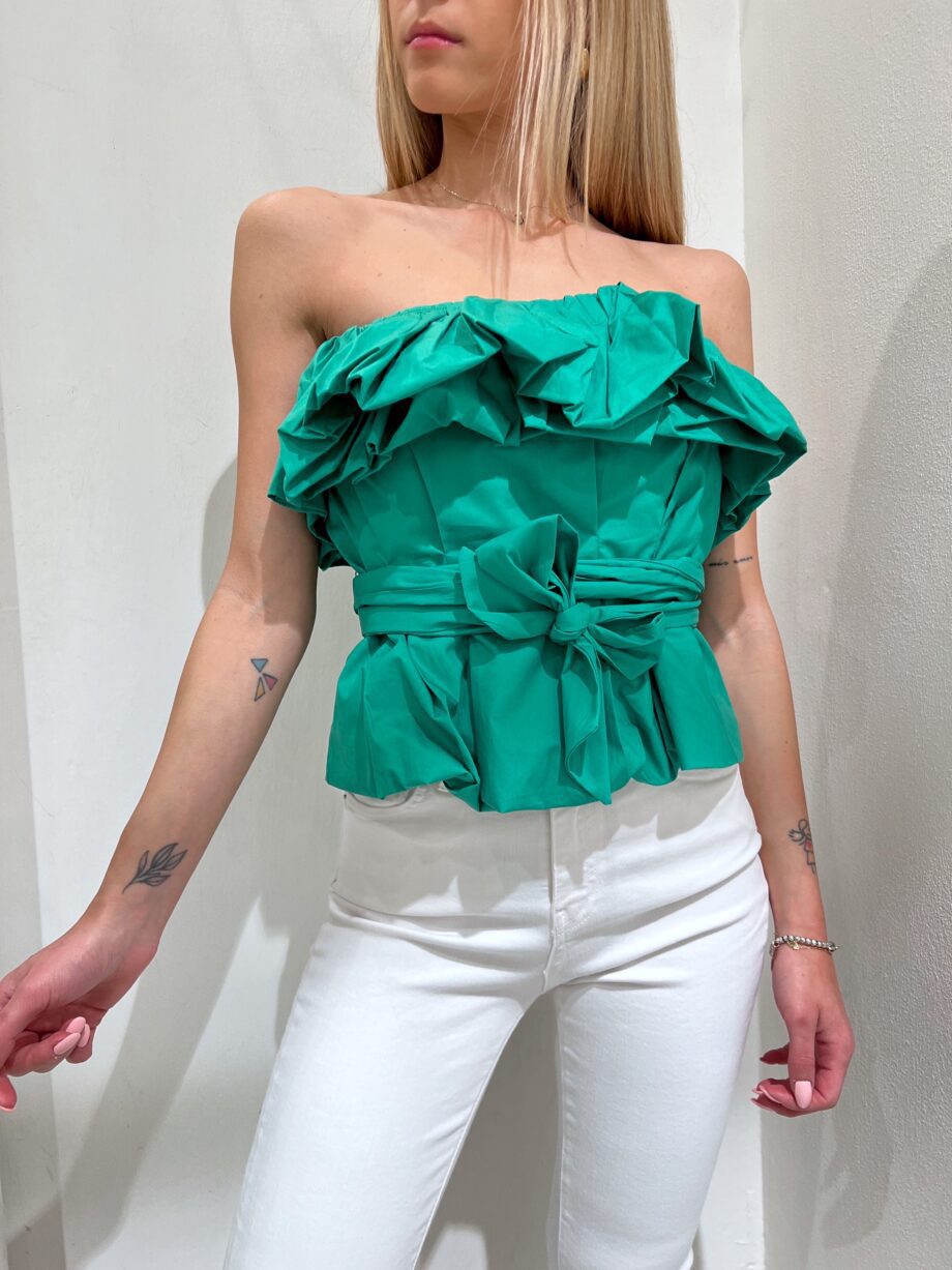 Shop Online Top corsetto con nastro verde Kontatto