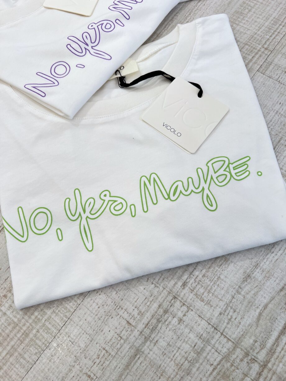 Shop Online T-shirt corta con scritta verde Vicolo