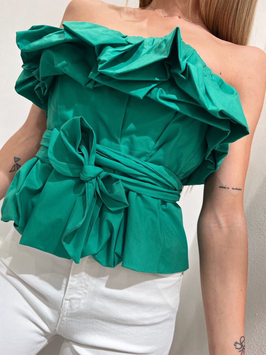 Shop Online Top corsetto con nastro verde Kontatto