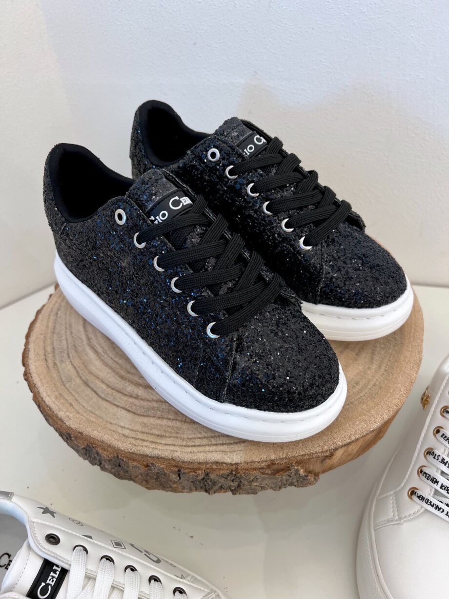 Shop Online Sneakers glitter nere Gio Cellini