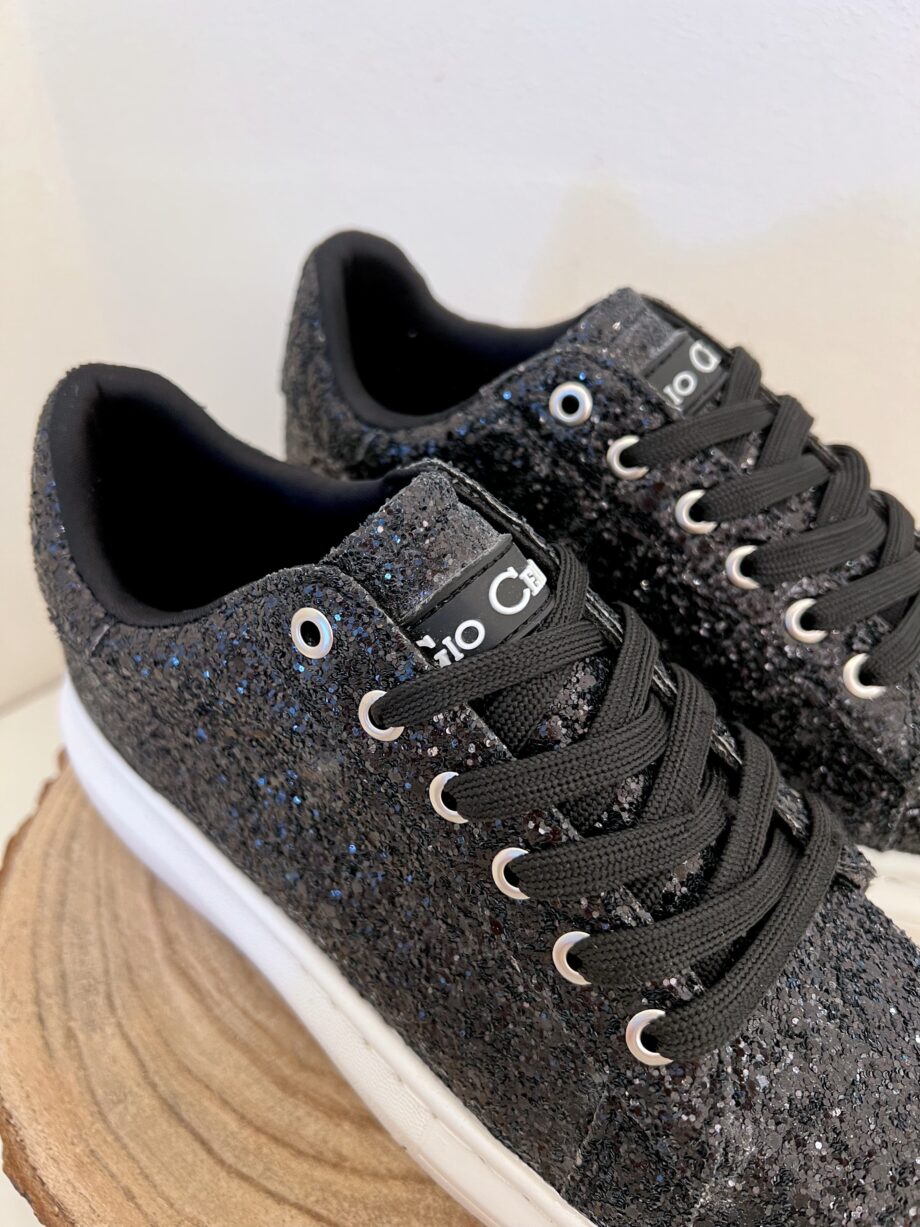 Shop Online Sneakers glitter nere Gio Cellini