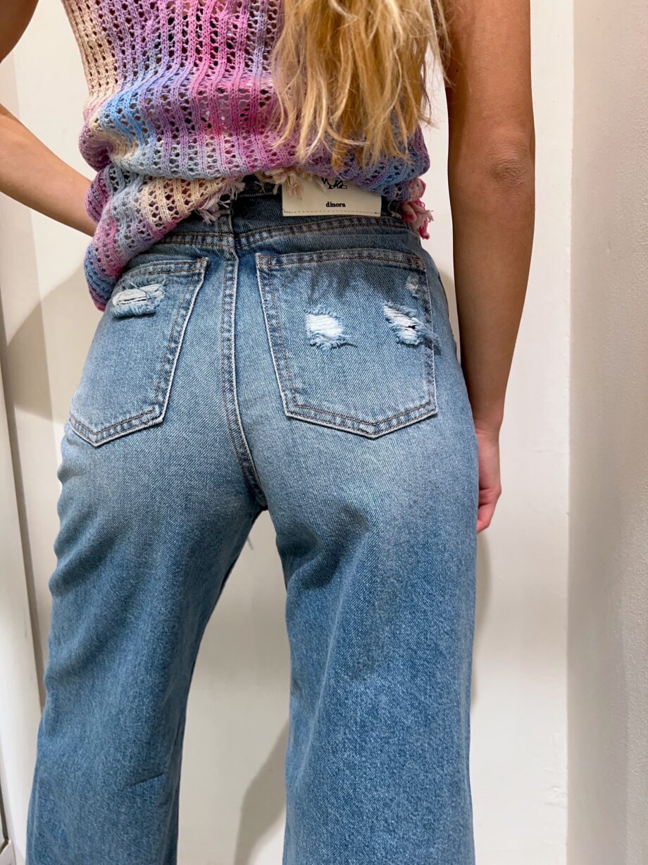 Shop Online Jeans palazzo con strass colorati Dimora