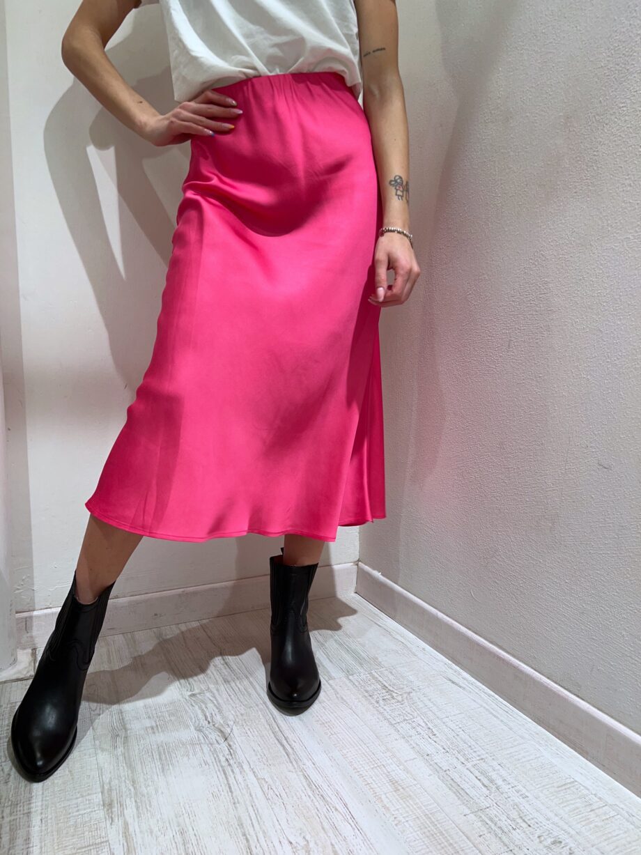 Shop Online Longuette in raso fucsia Vicolo