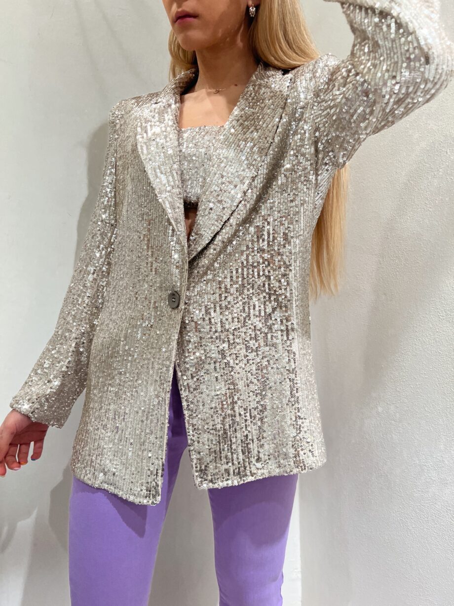 Shop Online Blazer un bottone con paillettes So Allure